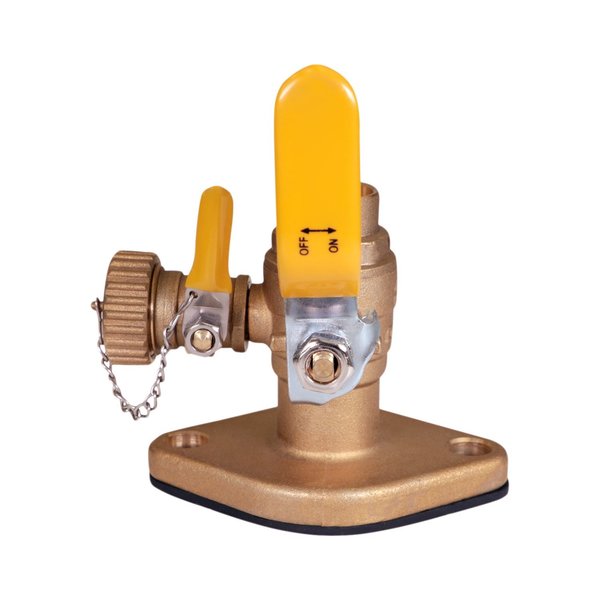 Everflow SWT Full Port Ball Valve with Cleanout and Flange, Brass 1-1/4" 895C114